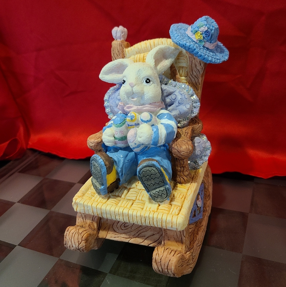 Bunny Rabbit Rocking Chair Decor for sale